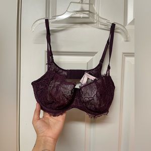 Victoria secret lace bralette no padding burgundy